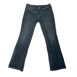Low rise boot cut jeans